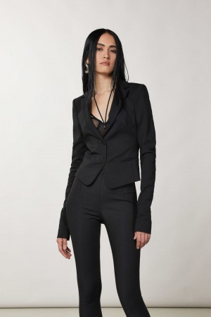 Patrizia Pepe 1-button Jacket Noir | MGHJX2895