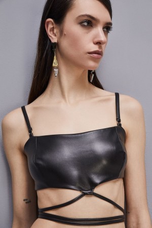 Patrizia Pepe Bandeau Bra With Straps Noir | MRUGC3108