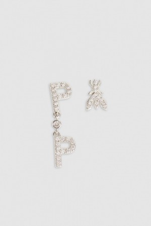 Patrizia Pepe Brass And Glass Earrings Argent | SVJEO8269