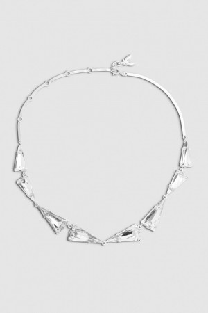 Patrizia Pepe Brass And Glass Necklace Argent | CTPKX4981