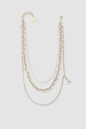 Patrizia Pepe Brass And Glass Necklace Doré | YKVQF0192