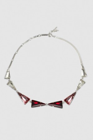 Patrizia Pepe Brass And Glass Necklace Rose | BXMGW9137