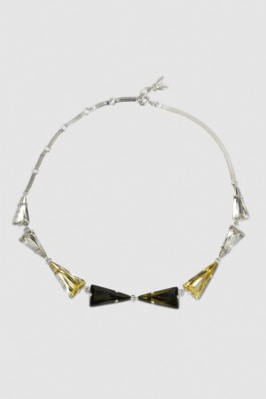 Patrizia Pepe Brass And Glass Necklace Vert | XZYTR8417