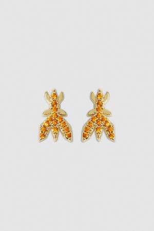 Patrizia Pepe Brass Earrings Orange | ATWUZ4608