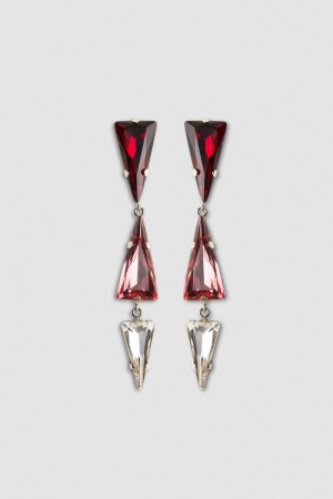 Patrizia Pepe Brass Earrings With Rhinestones Rose | JMYWN0481