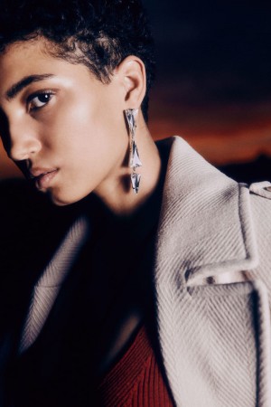 Patrizia Pepe Brass Earrings With Rhinestones Argent | WOFPZ1407