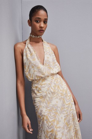 Patrizia Pepe Chiffon Sleeveless Body Top With Print Multicolore | XATLE1093