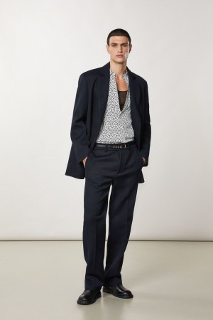 Patrizia Pepe Classic Cotton Pants Bleu | KMJLE6543