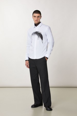 Patrizia Pepe Cotton Shirt With Floral Print Blanche | WKHEB5243