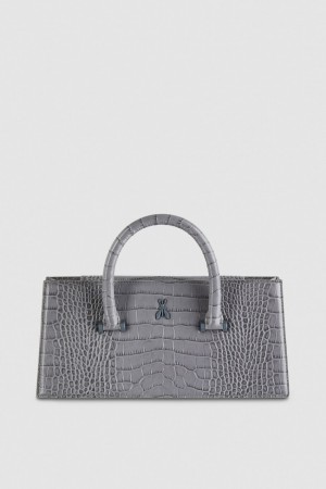 Patrizia Pepe Crocodile-print Fly Bamby Grise | HJTYN9247