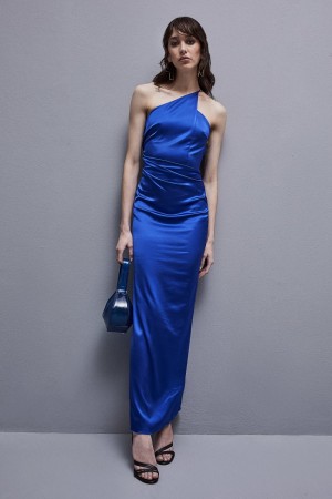 Patrizia Pepe Cut-out Dress In Certified Viscose Bleu Clair | ARQBF4908