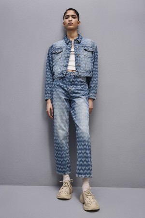 Patrizia Pepe Denim Cigarette Pants Bleu | NVBDZ1847