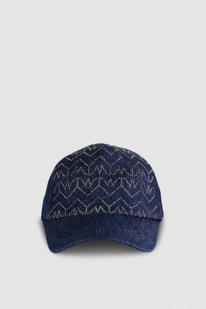 Patrizia Pepe Denim Fly Monogram Baseball Cap Bleu Clair | JQLUH5869
