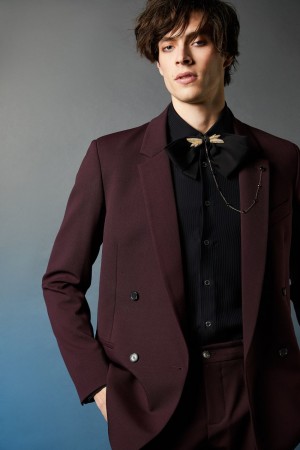 Patrizia Pepe Double-breasted Wool-blend Jacket Violette | YPCMB7031