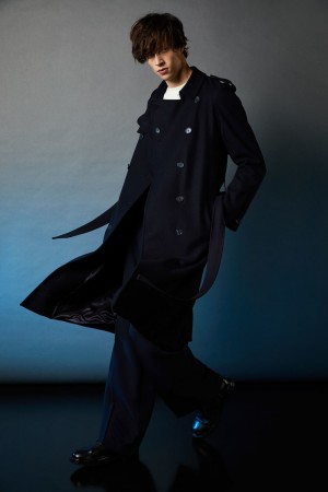 Patrizia Pepe Double-breasted Wool-blend Trench Coat Bleu | LIVGM8329