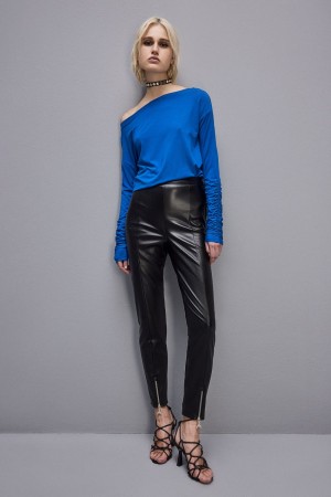 Patrizia Pepe Dropped Shoulder Jersey T-shirt Bleu | SCUTL5694