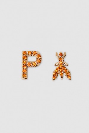 Patrizia Pepe Earrings With Rhinestones Orange | PWDUJ9418