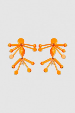 Patrizia Pepe Earrings With Techno Pop Fly Appliqué Orange | HTDQO9507