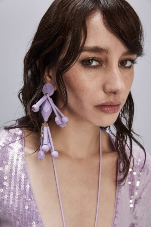 Patrizia Pepe Earrings With Techno Pop Fly Appliqué Rose | BFLGZ0295