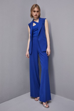 Patrizia Pepe Essential Asymmetrical Neckline Jersey Top Bleu Clair | YDZMQ7480