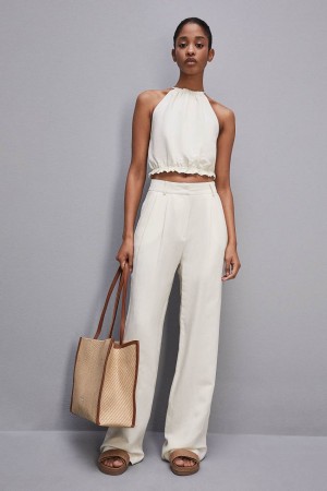 Patrizia Pepe Essential Certified Viscose Top Shirt Blanche | YDQNF9075