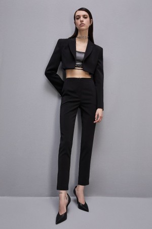 Patrizia Pepe Essential Cigarette Pants Noir | CXAGV6874