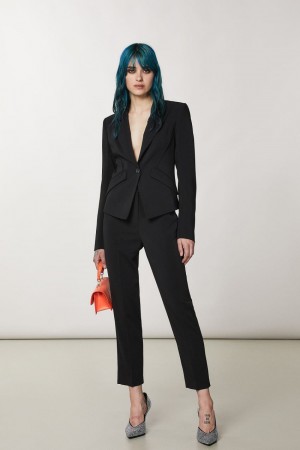Patrizia Pepe Essential Crepe Jacket Noir | UWZLE6970