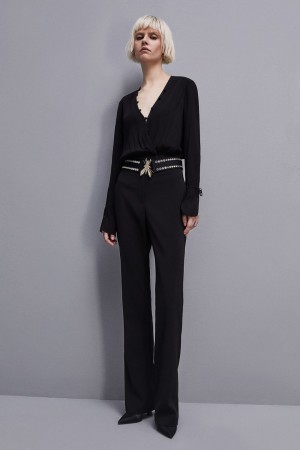 Patrizia Pepe Essential Crepe Jumpsuit Noir | GBCSZ3405