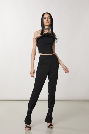 Patrizia Pepe Essential Crepe Pants Noir | UKBTN2904