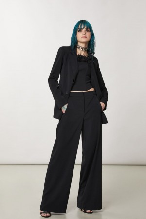 Patrizia Pepe Essential Palazzo Pants Noir | NFZUB9057