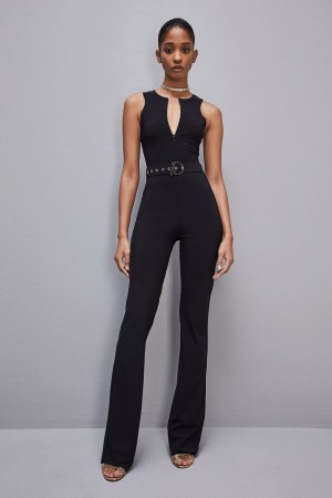 Patrizia Pepe Essential Stretch Technical Jersey Bodysuit Noir | MRWNO7106