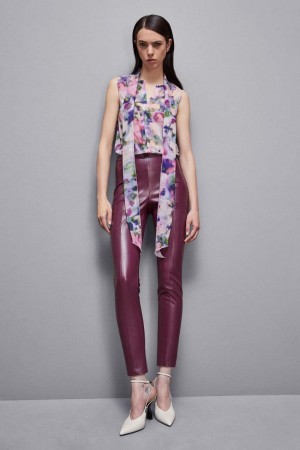 Patrizia Pepe Faux Leather Leggings Violette | UIGRS2649