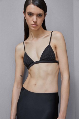 Patrizia Pepe Flannel Bra Noir | XSJAH2318