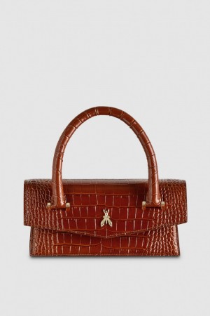 Patrizia Pepe Fly Bamby Croco Marron | NQUFR2930