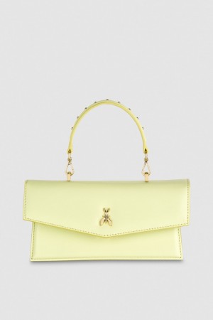 Patrizia Pepe Fly Bamby Leather Shoulder Bag Jaune | TJLDZ2405