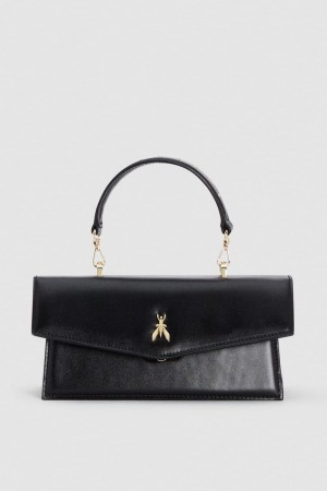 Patrizia Pepe Fly Bamby Leather Shoulder Bag Noir | CTNPV2519