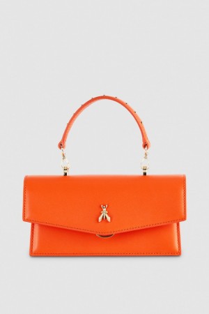 Patrizia Pepe Fly Bamby Leather Shoulder Bag Orange | TKRXA4630