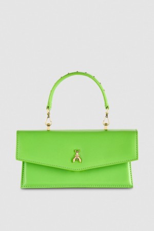 Patrizia Pepe Fly Bamby Leather Shoulder Bag Vert | AZHCS2537