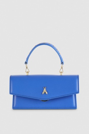 Patrizia Pepe Fly Bamby Leather Shoulder Bag Bleu | GFYQK1507