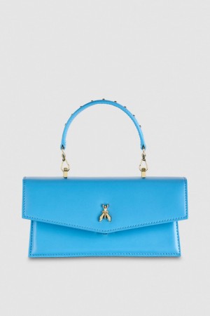 Patrizia Pepe Fly Bamby Leather Shoulder Bag Bleu Clair | PGBDC9620
