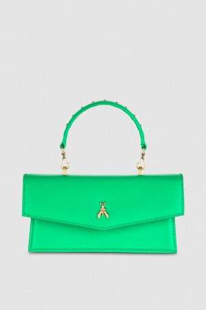 Patrizia Pepe Fly Bamby Leather Shoulder Bag Vert | XWIRK3758