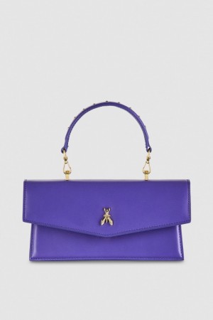 Patrizia Pepe Fly Bamby Leather Shoulder Bag Violette | QARUV4862