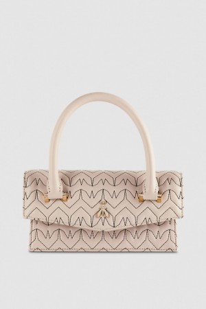 Patrizia Pepe Fly Bamby Quilted Leather Bag Beige | LTQOV9348