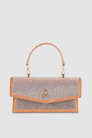 Patrizia Pepe Fly Bamby Shoulder Bag With Rhinestones Rose | CFVEI5843