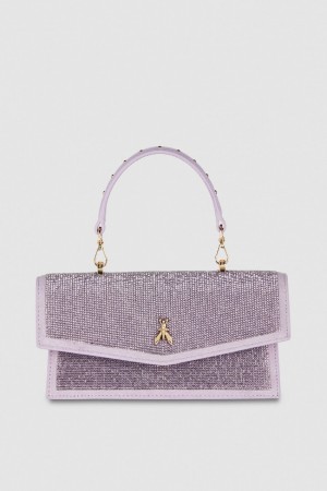 Patrizia Pepe Fly Bamby Shoulder Bag With Rhinestones Rose | JKRLX7950
