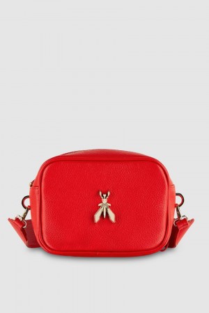 Patrizia Pepe Fly Camera Leather Shoulder Bag Rouge | ZVDUJ2140