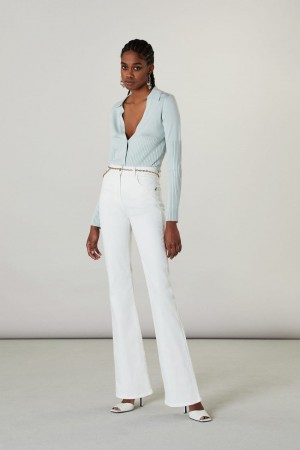 Patrizia Pepe Fly Embroidery Jeggings Blanche | GVNYU8410