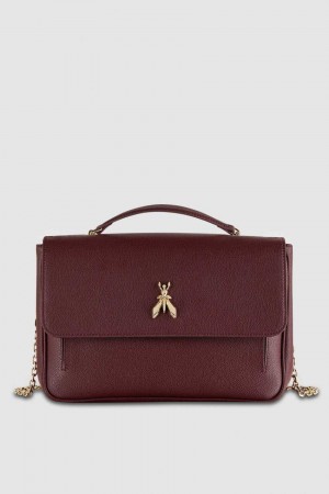 Patrizia Pepe Fly Leather Shoulder Bag With Chain Violette | SEFZA8510