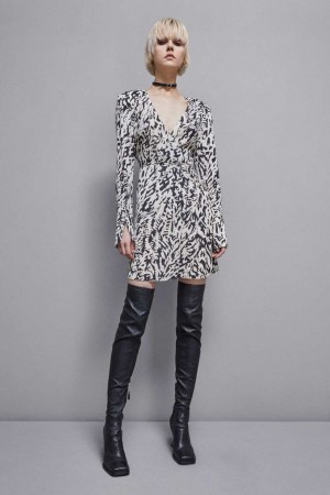 Patrizia Pepe Georgette Mini Dress Noir | SEWDB6315