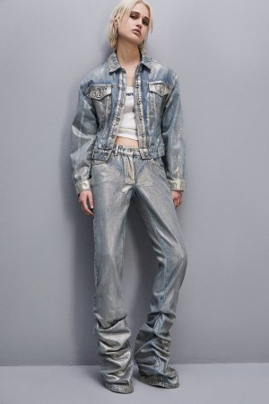 Patrizia Pepe Gold-plated Denim Jacket Doré | WZTKM9304
